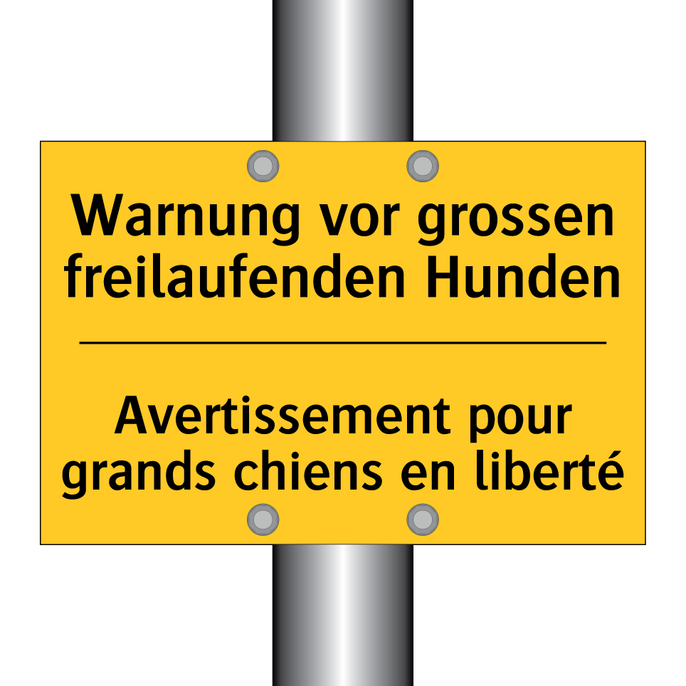 Warnung vor grossen freilaufenden  /.../ - Avertissement pour grands chiens  /.../