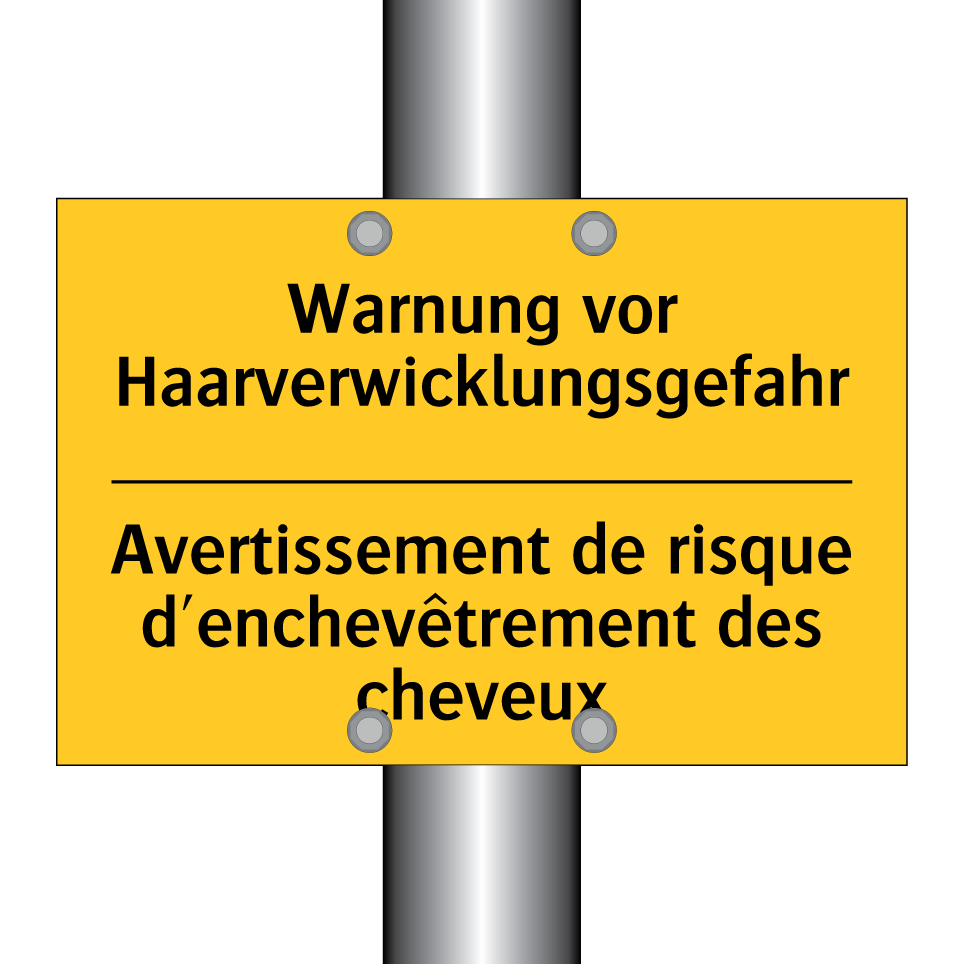Warnung vor Haarverwicklungsgefahr /.../ - Avertissement de risque d'enchevêtrement  /.../
