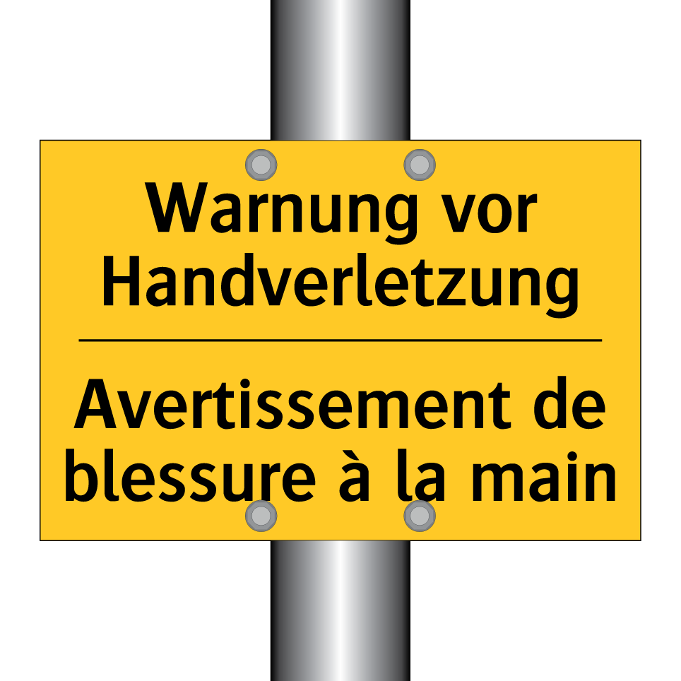 Warnung vor Handverletzung - Avertissement de blessure à la  /.../