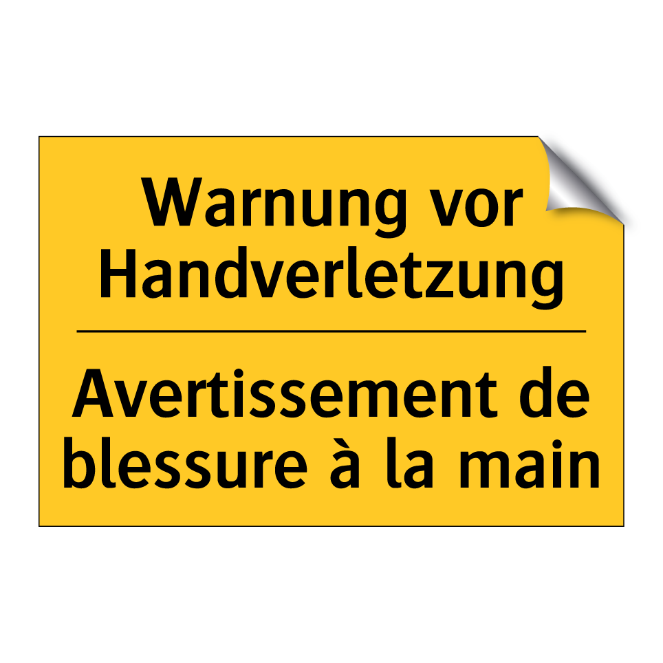 Warnung vor Handverletzung - Avertissement de blessure à la  /.../