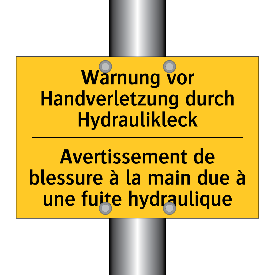 Warnung vor Handverletzung durch  /.../ - Avertissement de blessure à la  /.../