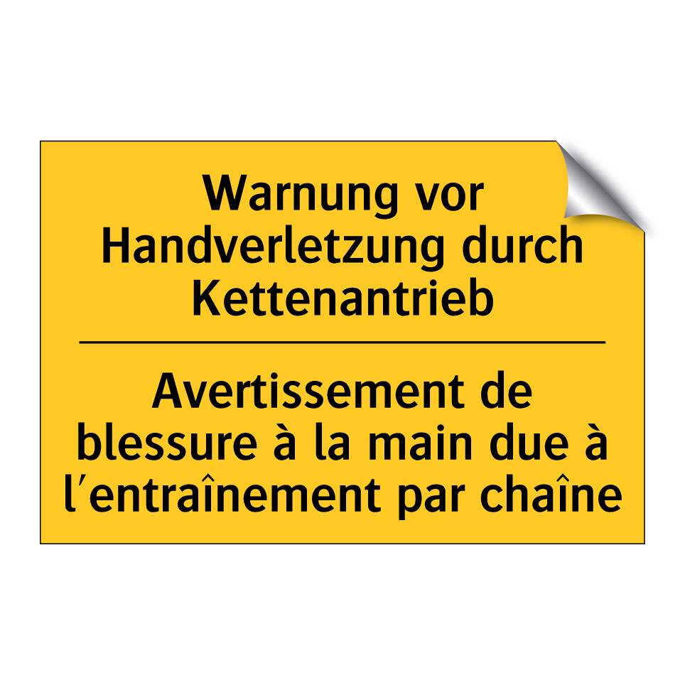 Warnung vor Handverletzung durch  /.../ - Avertissement de blessure à la  /.../