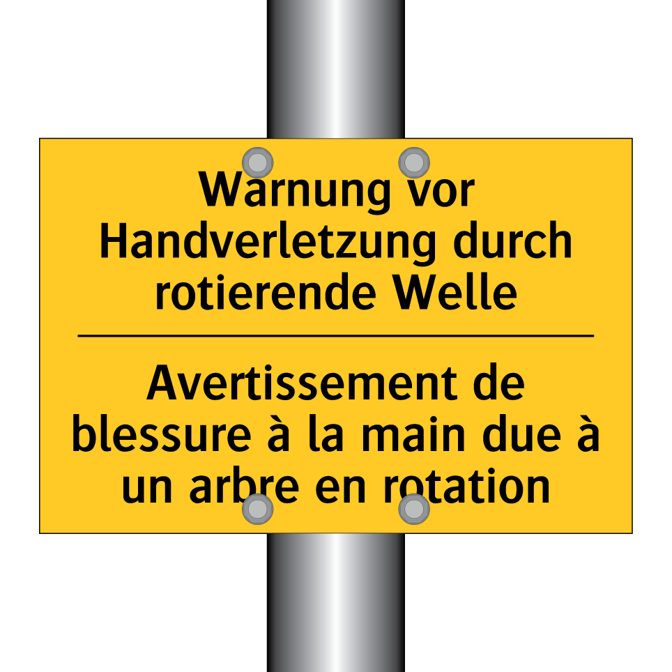 Warnung vor Handverletzung durch  /.../ - Avertissement de blessure à la  /.../