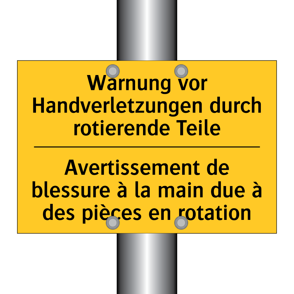 Warnung vor Handverletzungen durch  /.../ - Avertissement de blessure à la  /.../