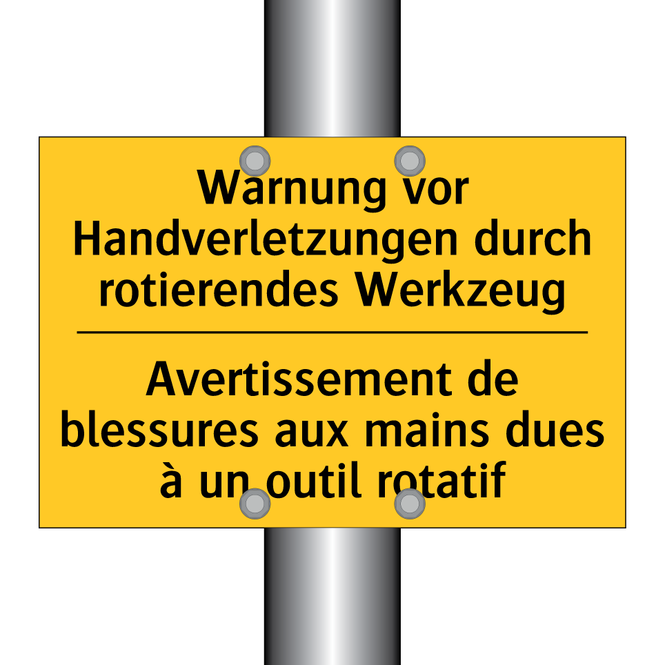 Warnung vor Handverletzungen durch  /.../ - Avertissement de blessures aux  /.../