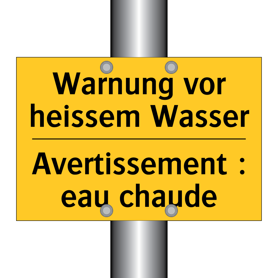 Warnung vor heissem Wasser - Avertissement : eau chaude