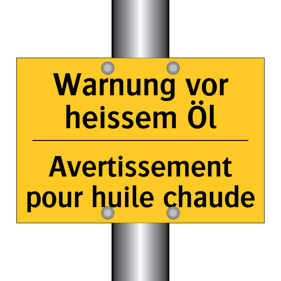 Warnung vor heissem Öl - Avertissement pour huile chaude /.../