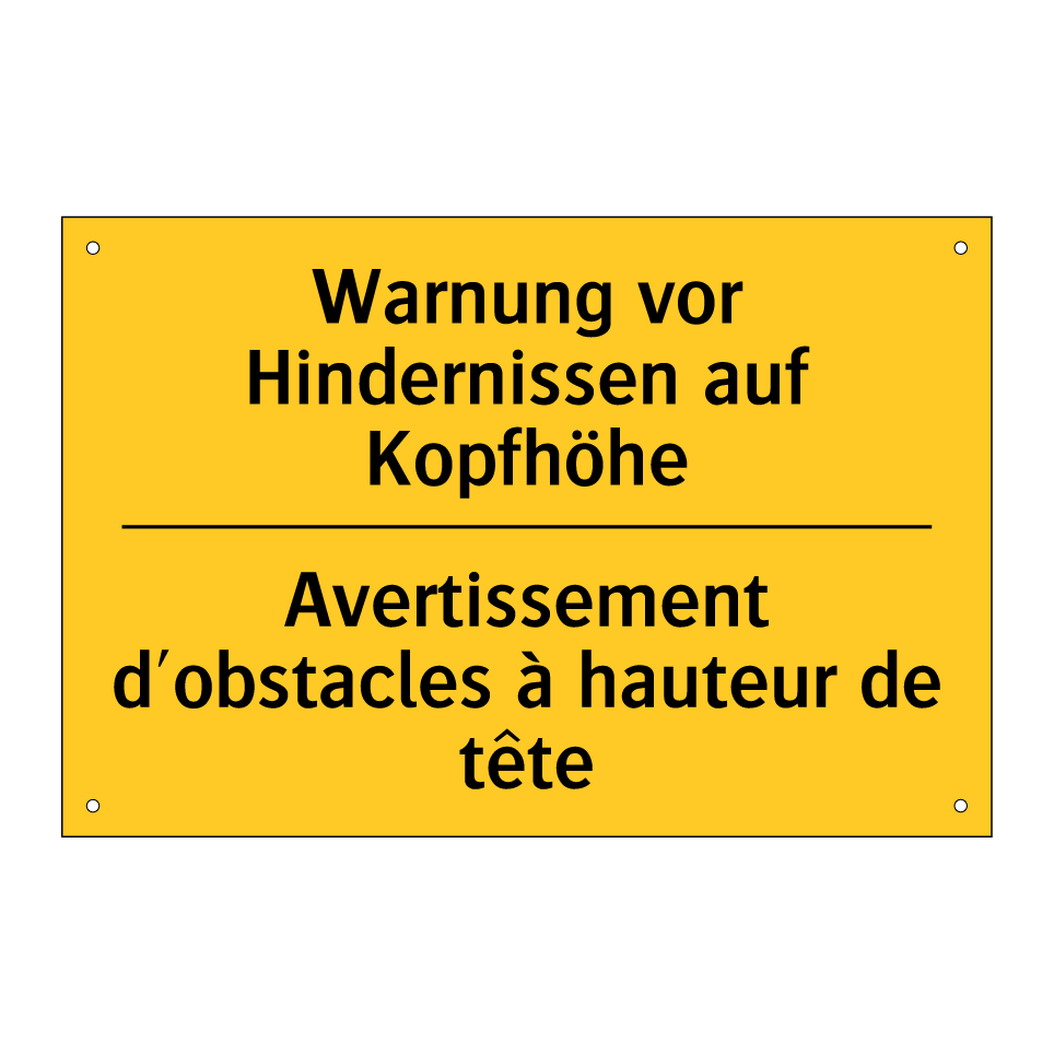 Warnung vor Hindernissen auf Kopfhöhe /.../ - Avertissement d'obstacles à hauteur  /.../