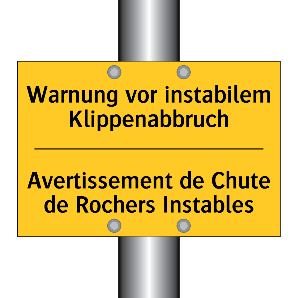 Warnung vor instabilem Klippenabbruch /.../ - Avertissement de Chute de Rochers  /.../