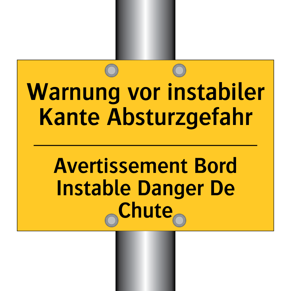 Warnung vor instabiler Kante Absturzgefahr /.../ - Avertissement Bord Instable Danger  /.../