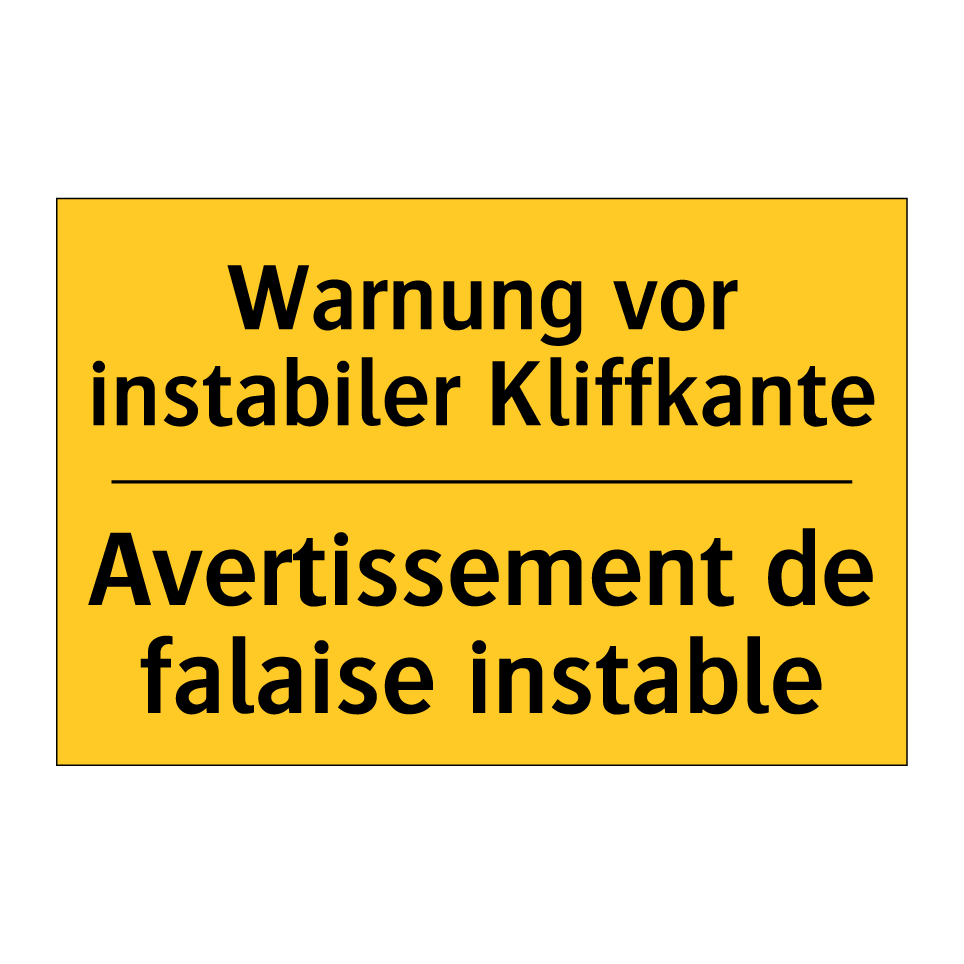 Warnung vor instabiler Kliffkante /.../ - Avertissement de falaise instable /.../
