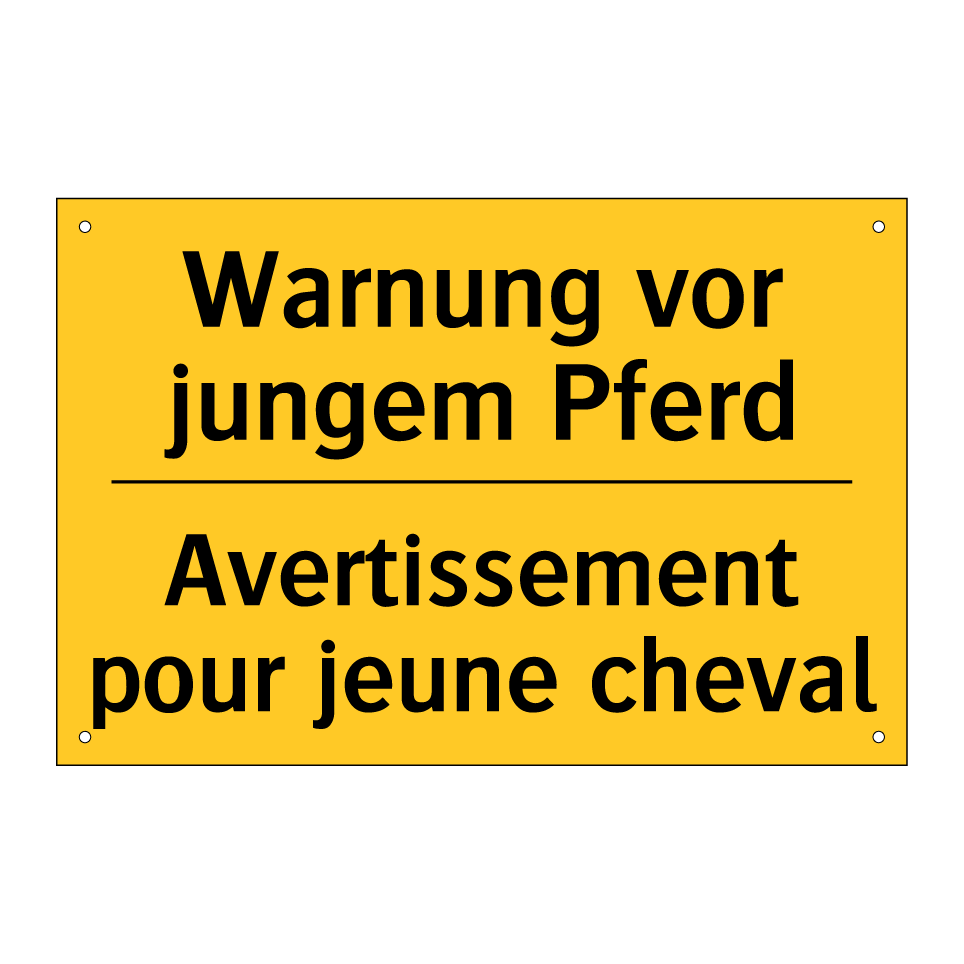 Warnung vor jungem Pferd - Avertissement pour jeune cheval /.../
