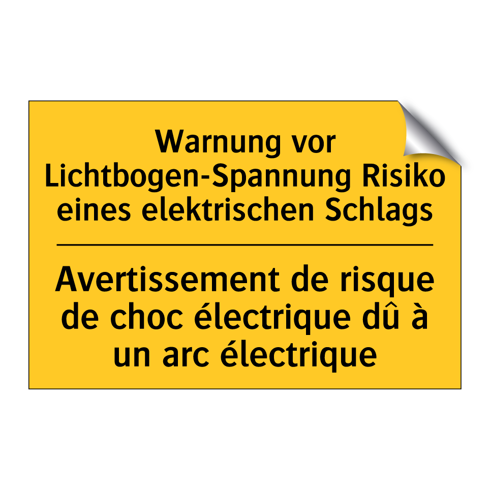 Warnung vor Lichtbogen-Spannung  /.../ - Avertissement de risque de choc  /.../