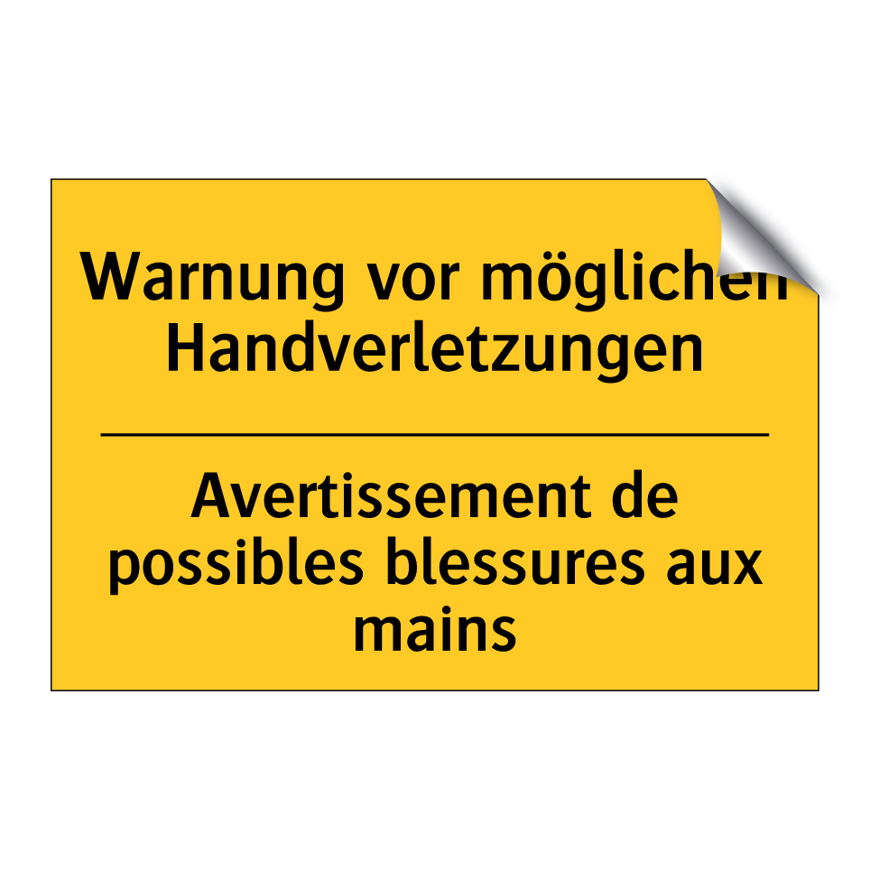 Warnung vor möglichen Handverletzungen /.../ - Avertissement de possibles blessures  /.../