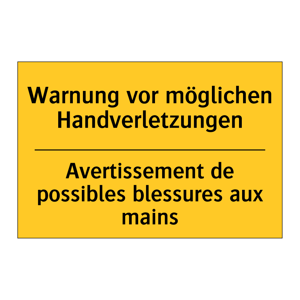 Warnung vor möglichen Handverletzungen /.../ - Avertissement de possibles blessures  /.../