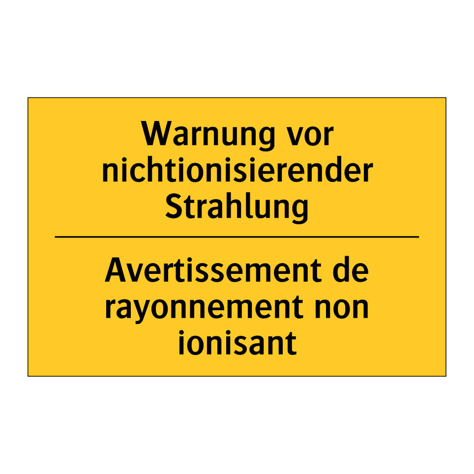 Warnung vor nichtionisierender  /.../ - Avertissement de rayonnement non  /.../