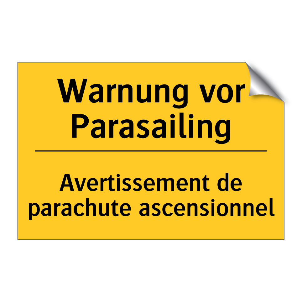 Warnung vor Parasailing - Avertissement de parachute ascensionnel /.../