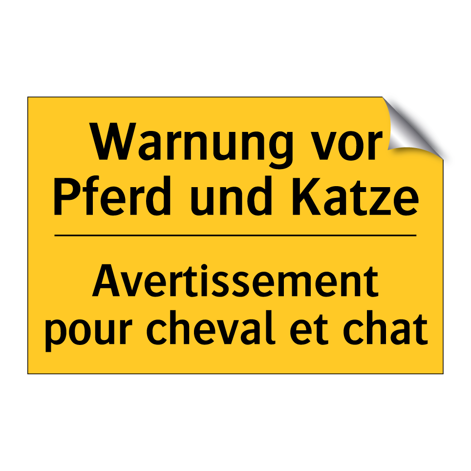Warnung vor Pferd und Katze - Avertissement pour cheval et chat /.../