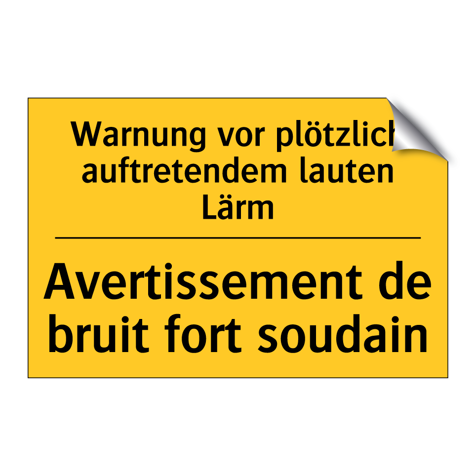 Warnung vor plötzlich auftretendem  /.../ - Avertissement de bruit fort soudain /.../