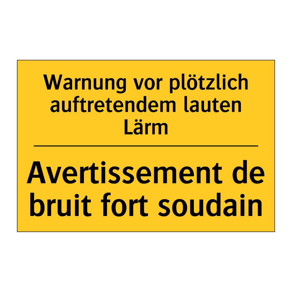 Warnung vor plötzlich auftretendem  /.../ - Avertissement de bruit fort soudain /.../