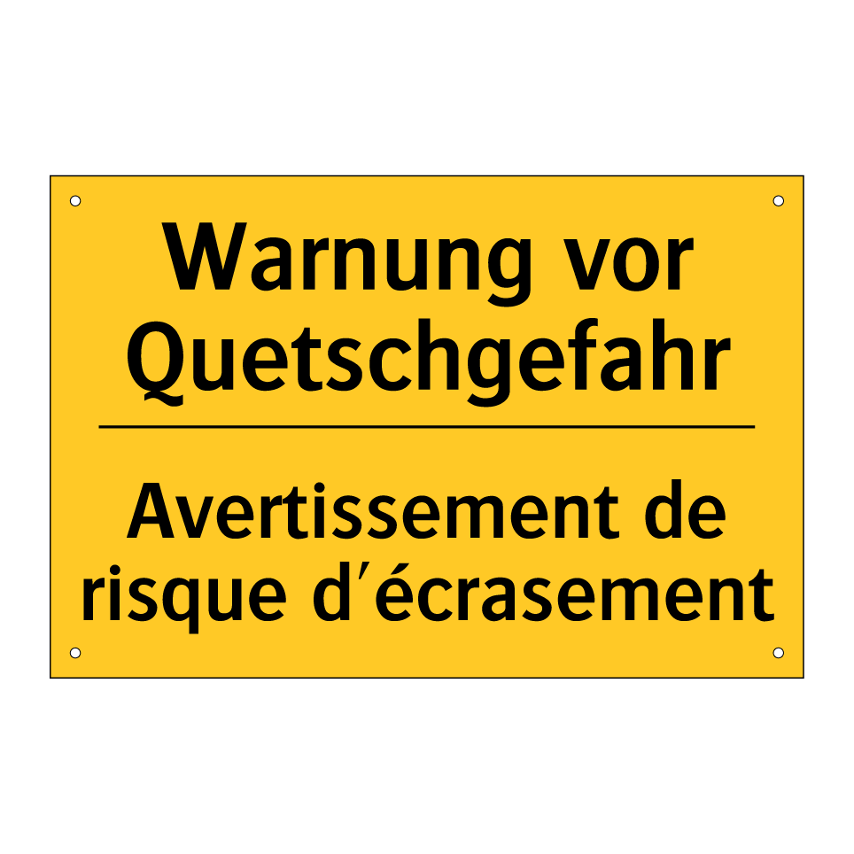 Warnung vor Quetschgefahr - Avertissement de risque d'écrasement /.../