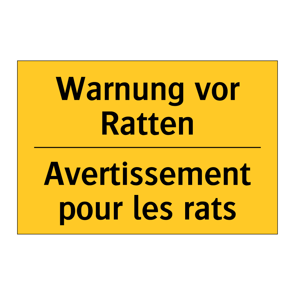 Warnung vor Ratten - Avertissement pour les rats