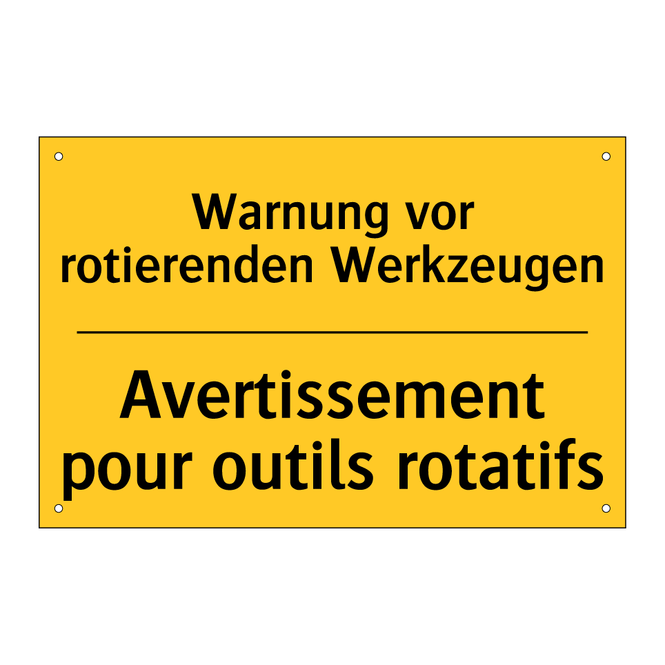 Warnung vor rotierenden Werkzeugen /.../ - Avertissement pour outils rotatifs /.../