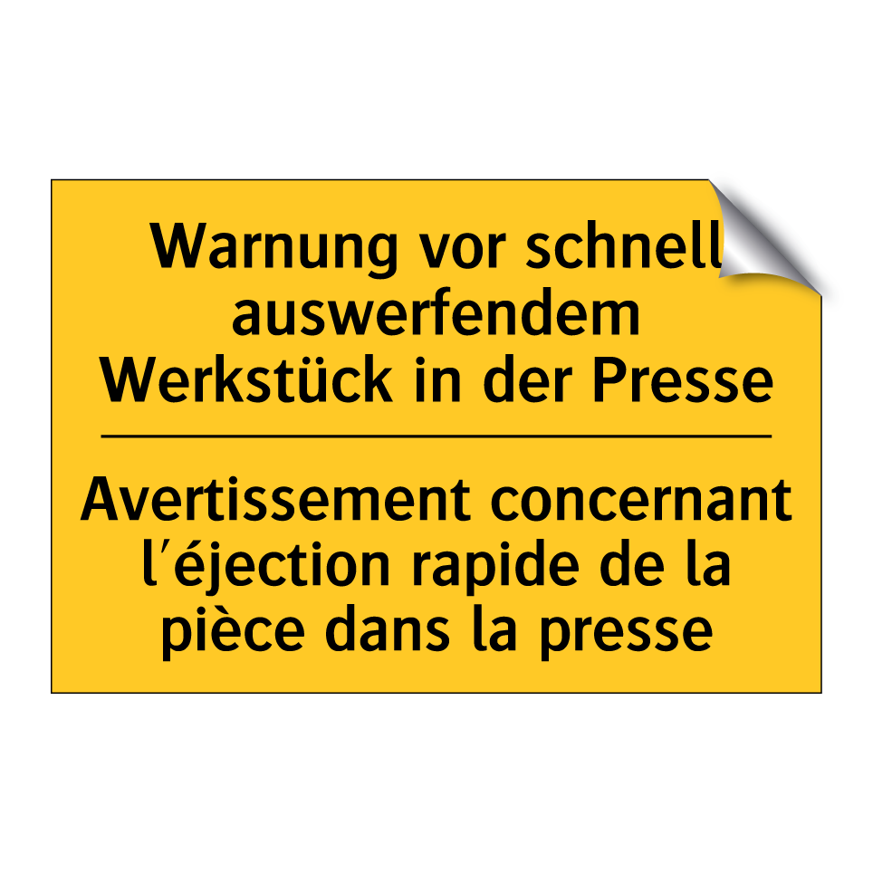 Warnung vor schnell auswerfendem  /.../ - Avertissement concernant l'éjection  /.../