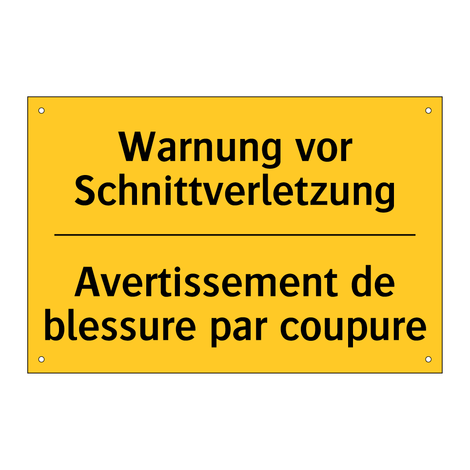 Warnung vor Schnittverletzung - Avertissement de blessure par  /.../