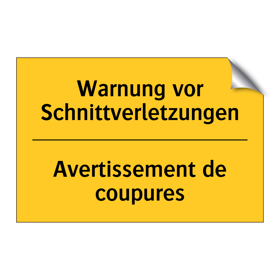 Warnung vor Schnittverletzungen /.../ - Avertissement de coupures
