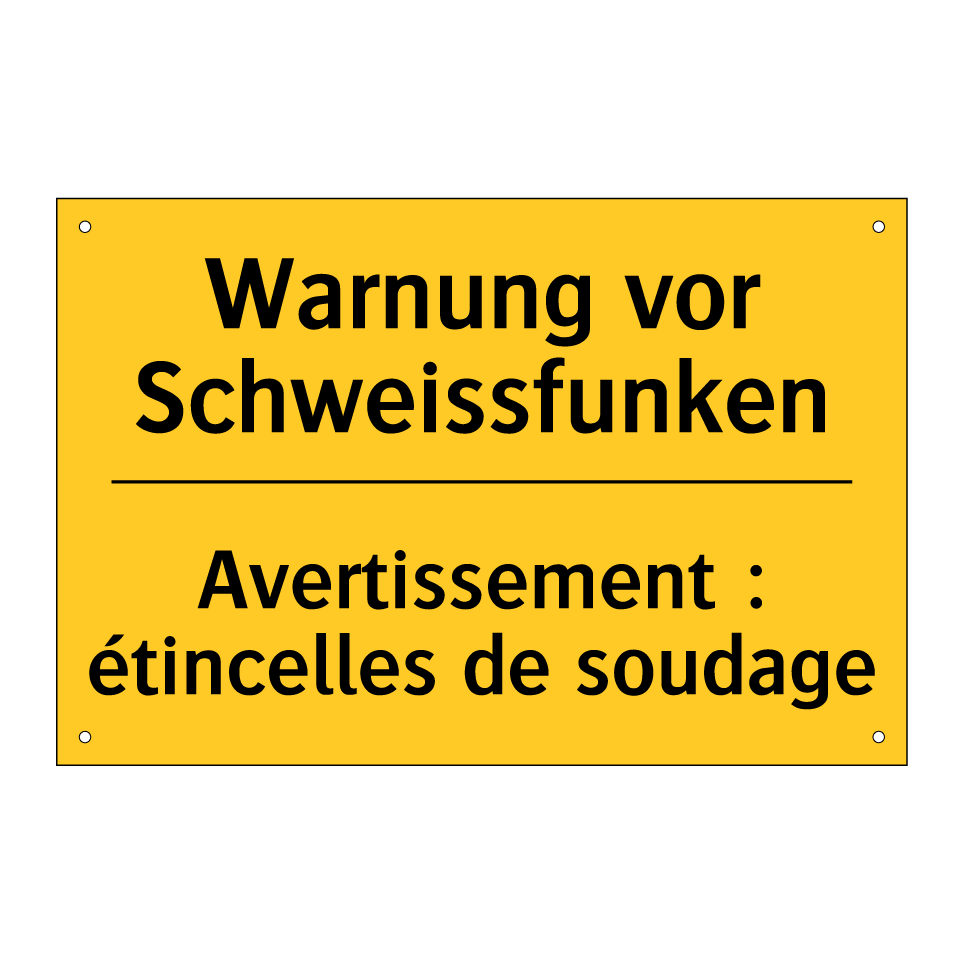 Warnung vor Schweissfunken - Avertissement : étincelles de  /.../
