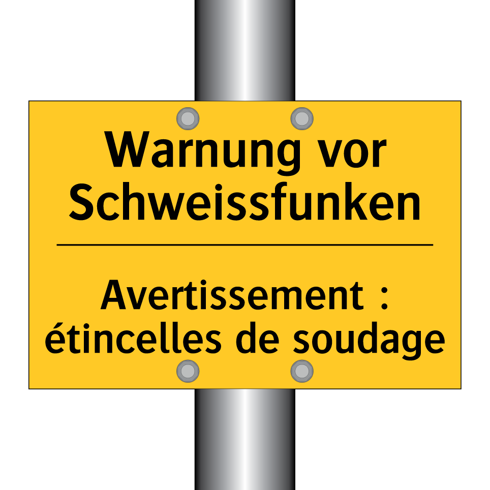 Warnung vor Schweissfunken - Avertissement : étincelles de  /.../