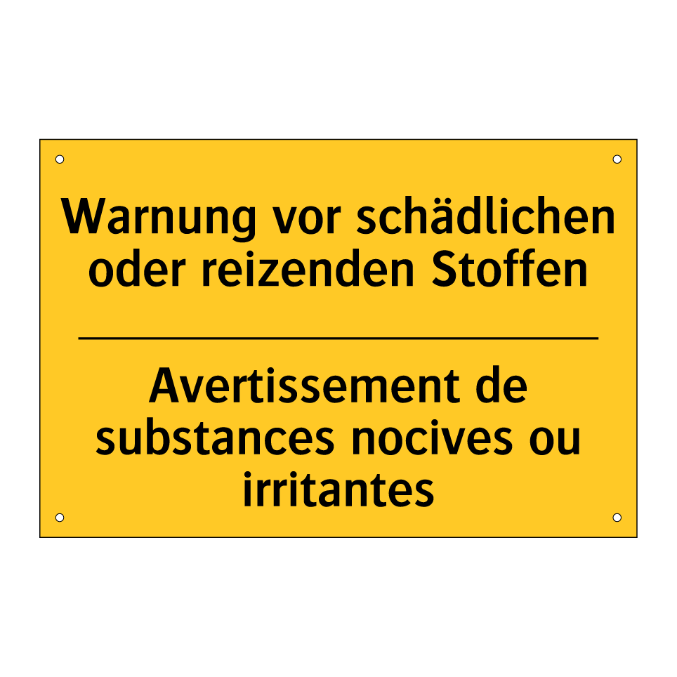 Warnung vor schädlichen oder reizenden  /.../ - Avertissement de substances nocives  /.../
