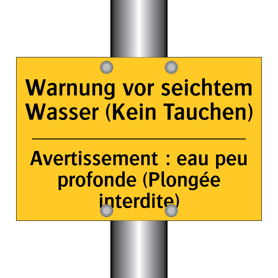 Warnung vor seichtem Wasser (Kein  /.../ - Avertissement : eau peu profonde  /.../