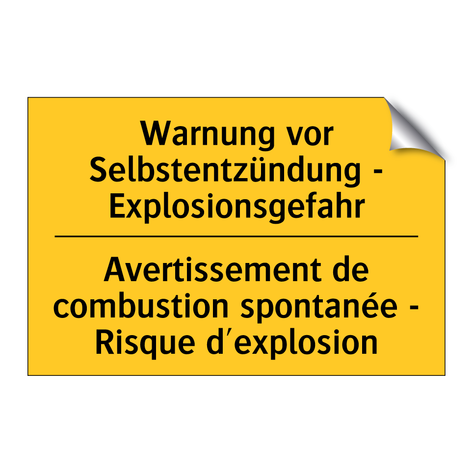 Warnung vor Selbstentzündung -  /.../ - Avertissement de combustion spontanée  /.../