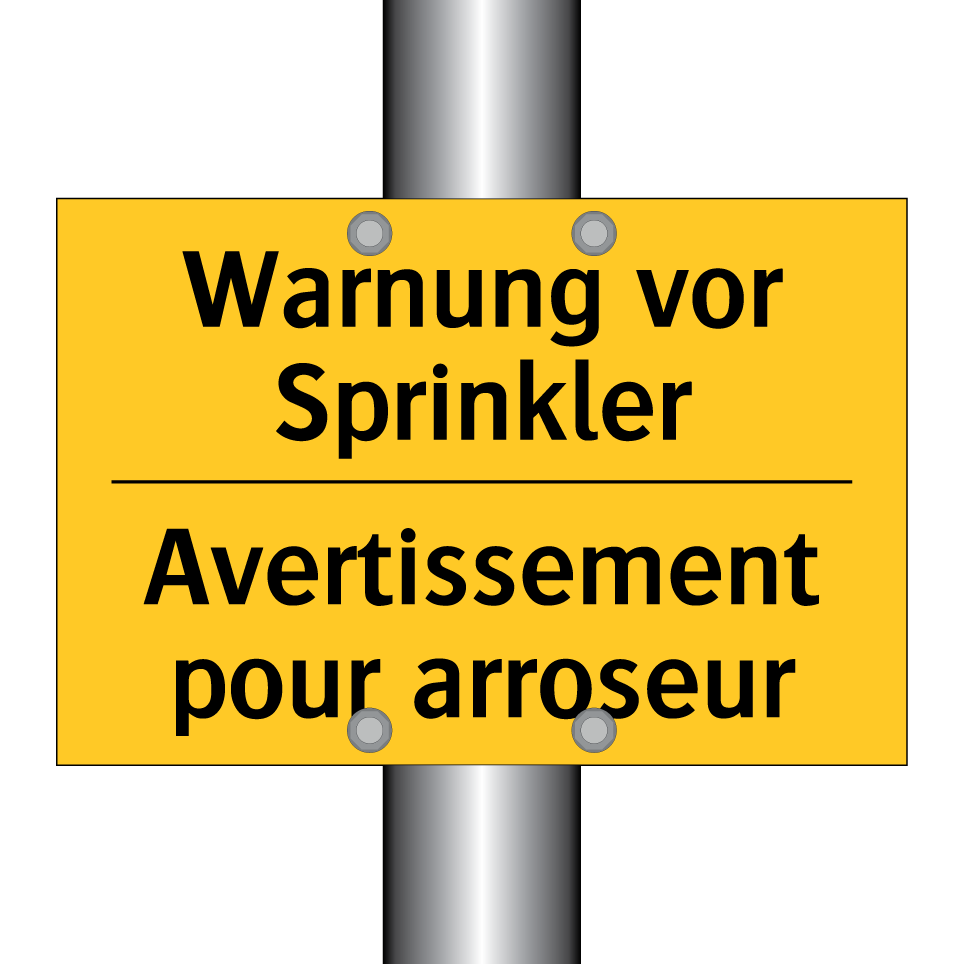 Warnung vor Sprinkler - Avertissement pour arroseur