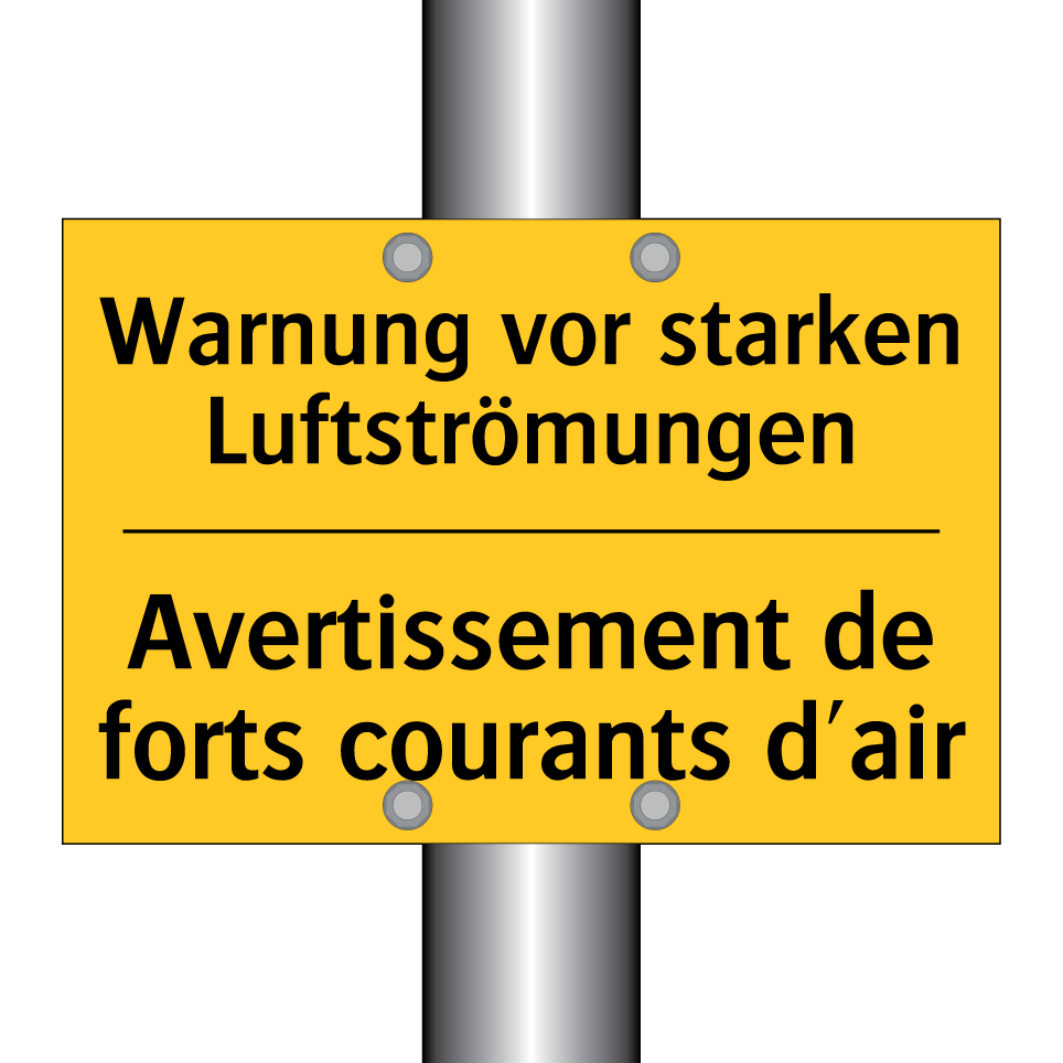 Warnung vor starken Luftströmungen /.../ - Avertissement de forts courants  /.../