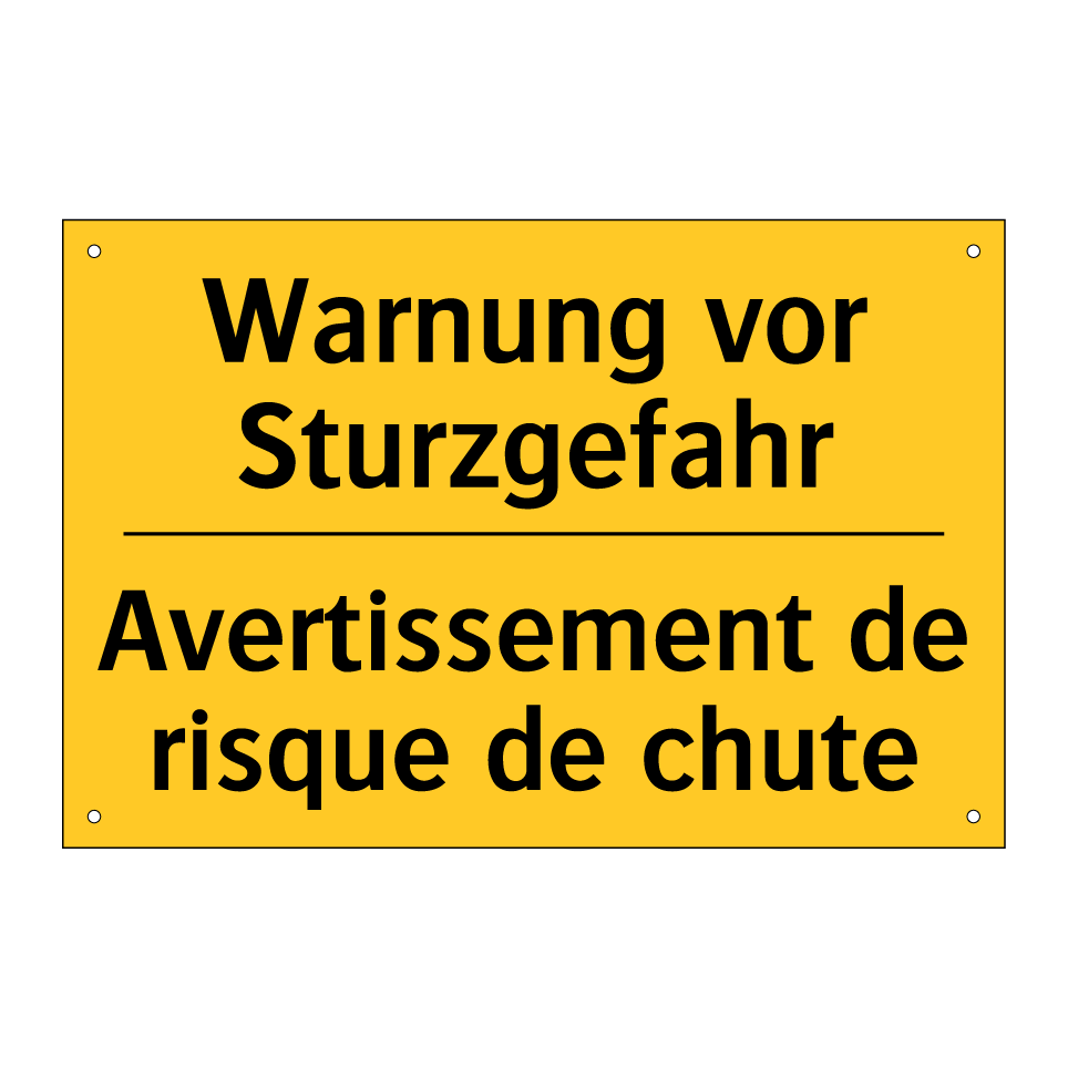 Warnung vor Sturzgefahr - Avertissement de risque de chute /.../