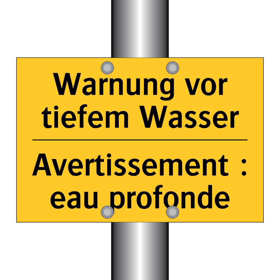 Warnung vor tiefem Wasser - Avertissement : eau profonde
