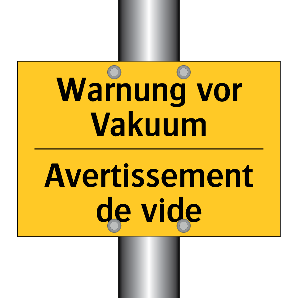 Warnung vor Vakuum - Avertissement de vide