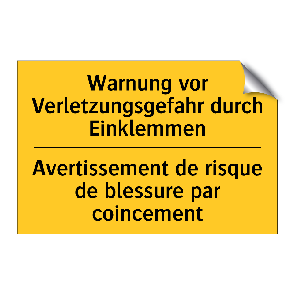 Warnung vor Verletzungsgefahr  /.../ - Avertissement de risque de blessure  /.../