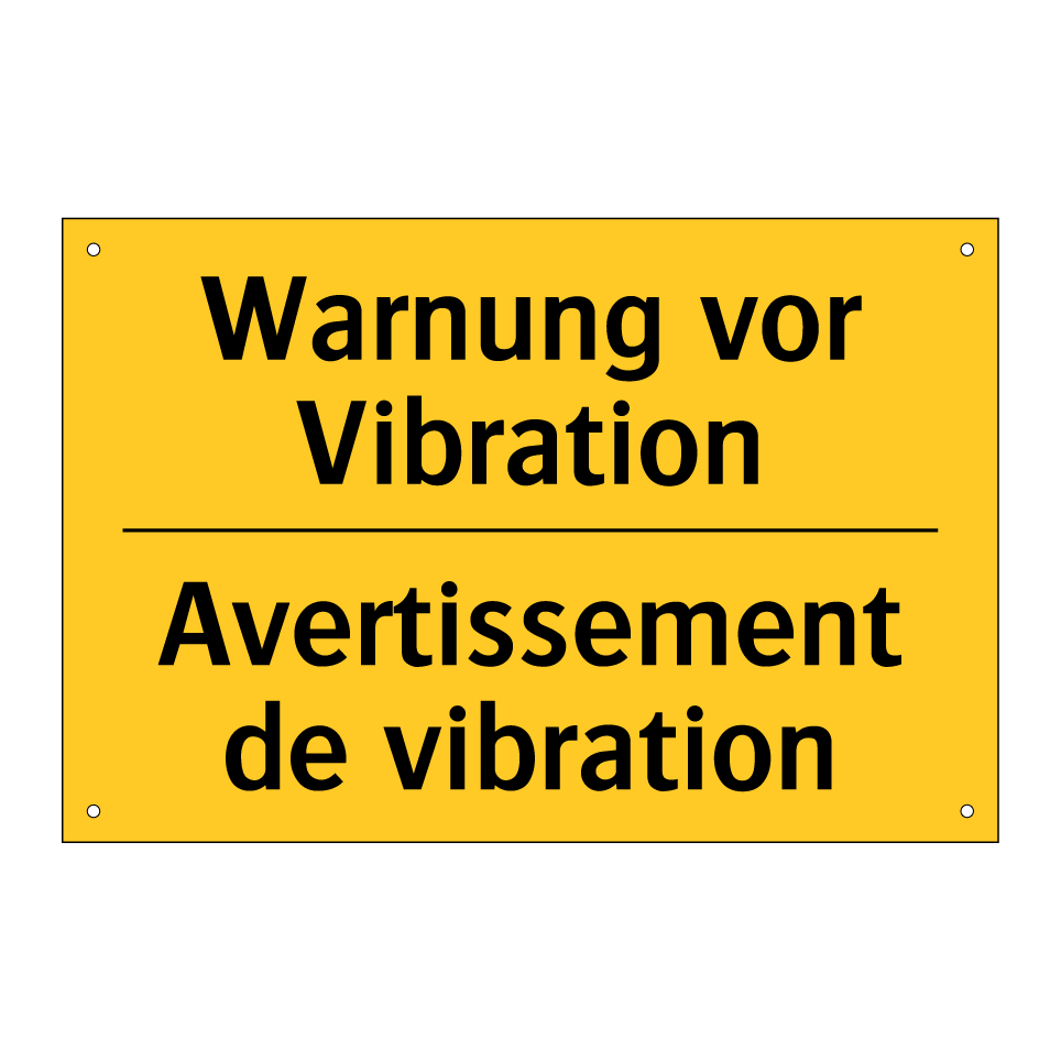 Warnung vor Vibration - Avertissement de vibration