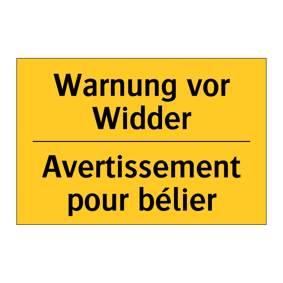 Warnung vor Widder - Avertissement pour bélier