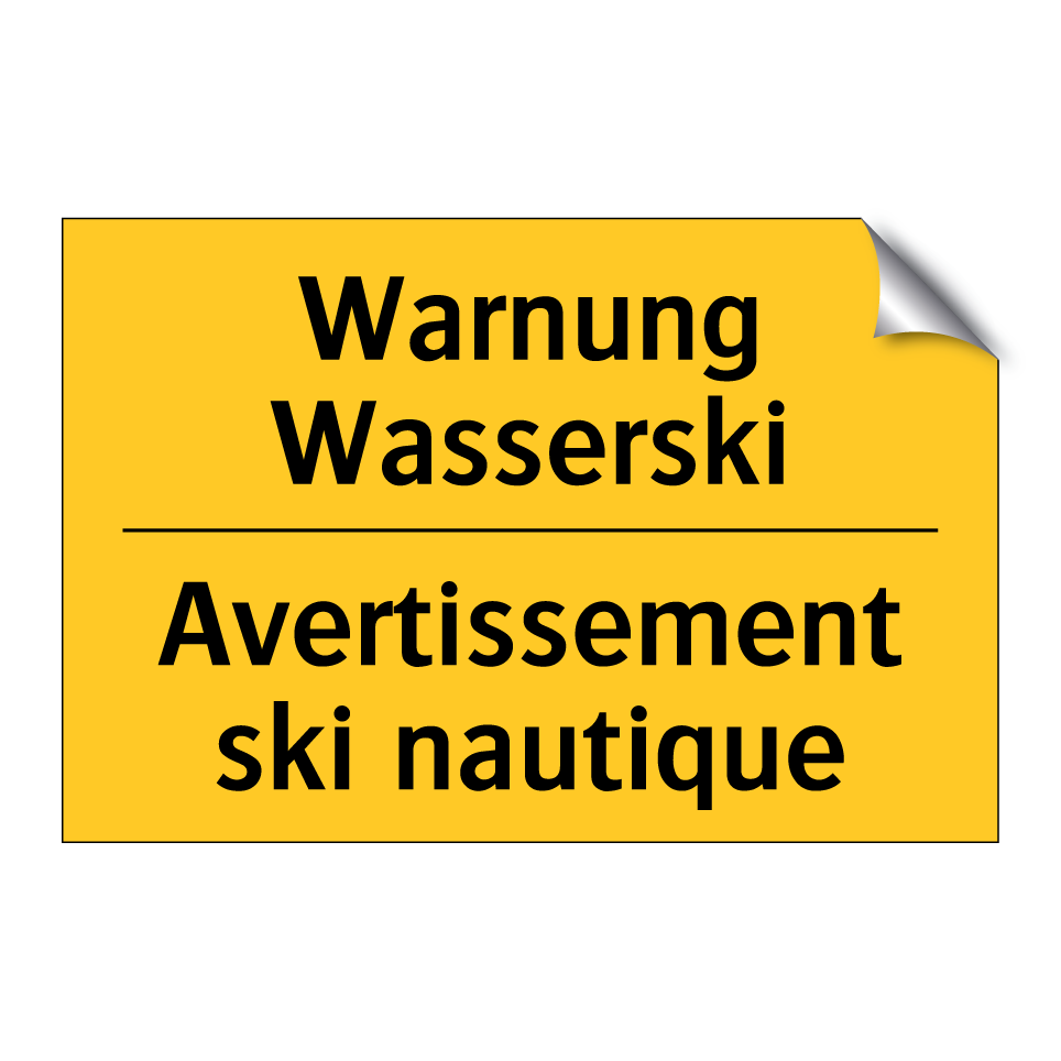 Warnung Wasserski - Avertissement ski nautique