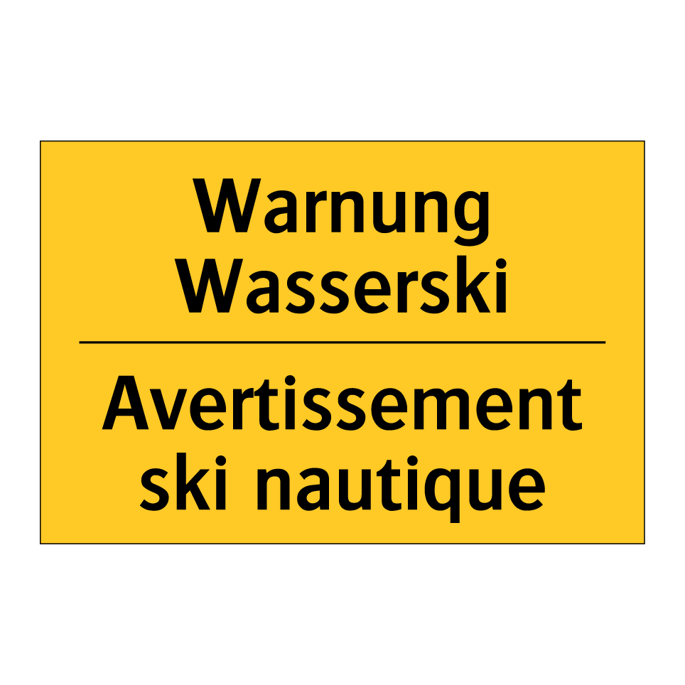 Warnung Wasserski - Avertissement ski nautique