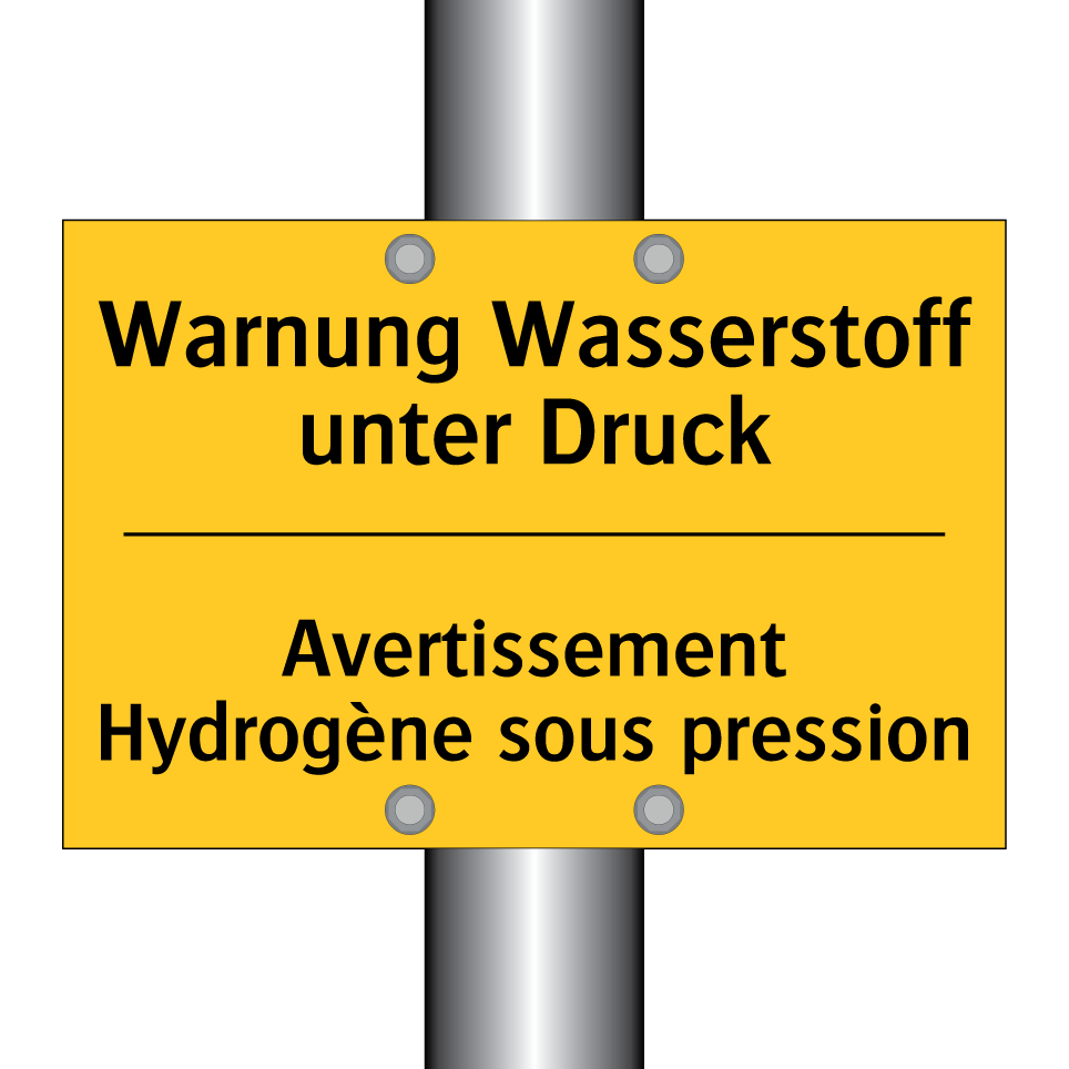 Warnung Wasserstoff unter Druck /.../ - Avertissement Hydrogène sous pression /.../