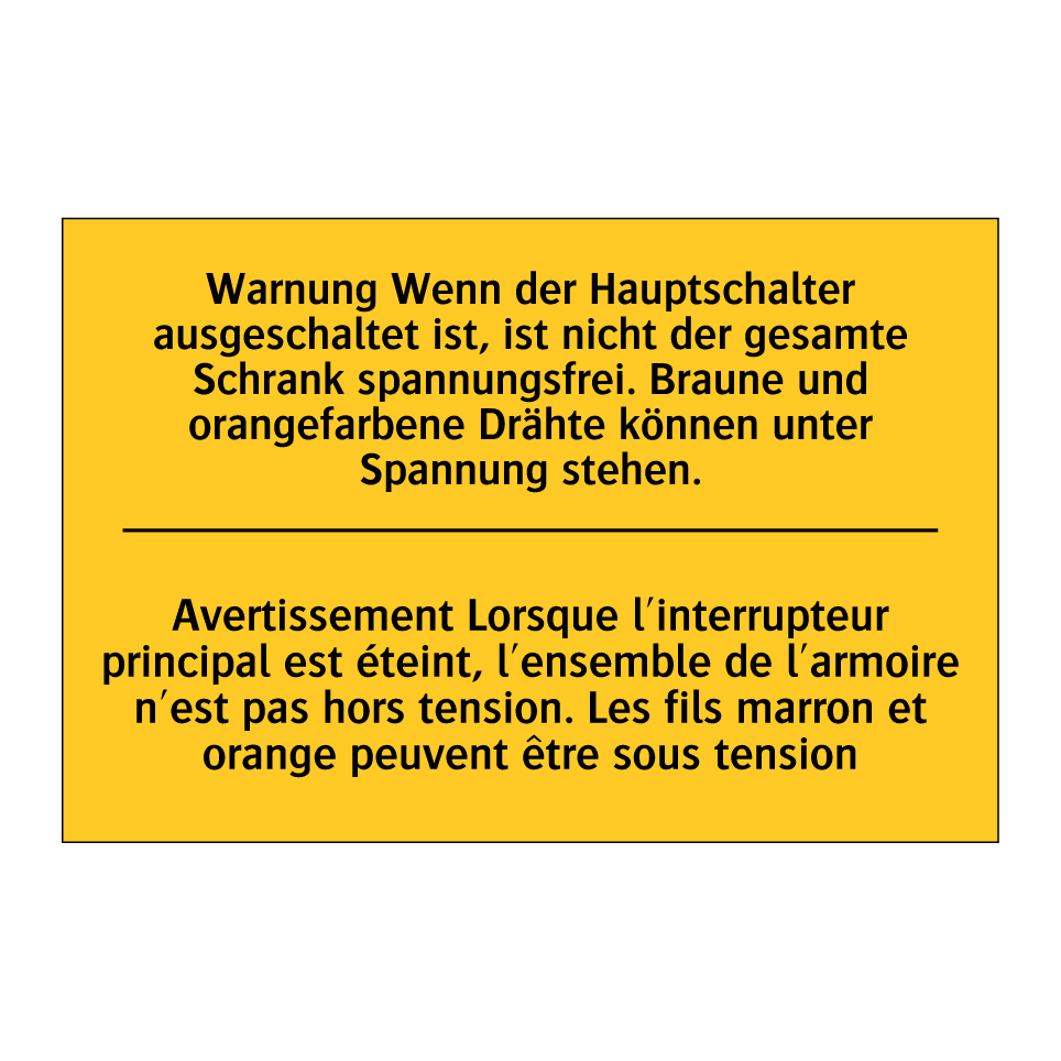 Warnung Wenn der Hauptschalter  /.../ - Avertissement Lorsque l'interrupteur  /.../