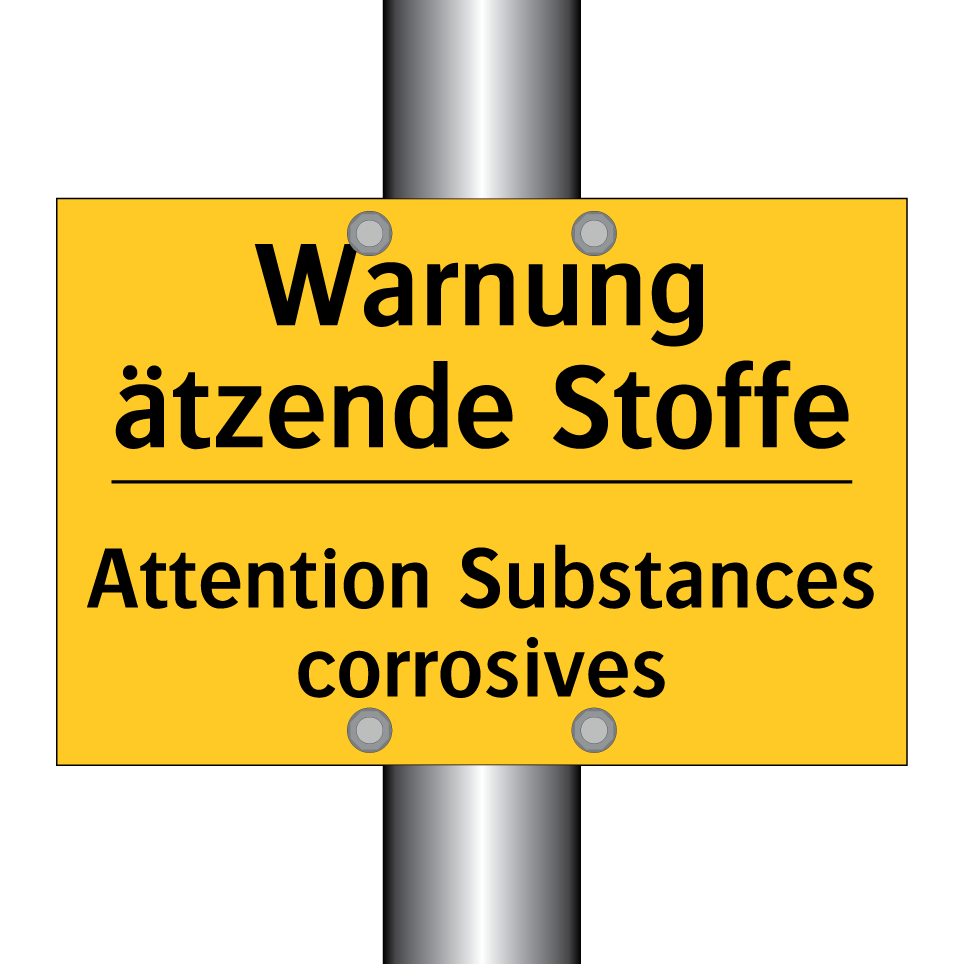 Warnung ätzende Stoffe - Attention Substances corrosives /.../