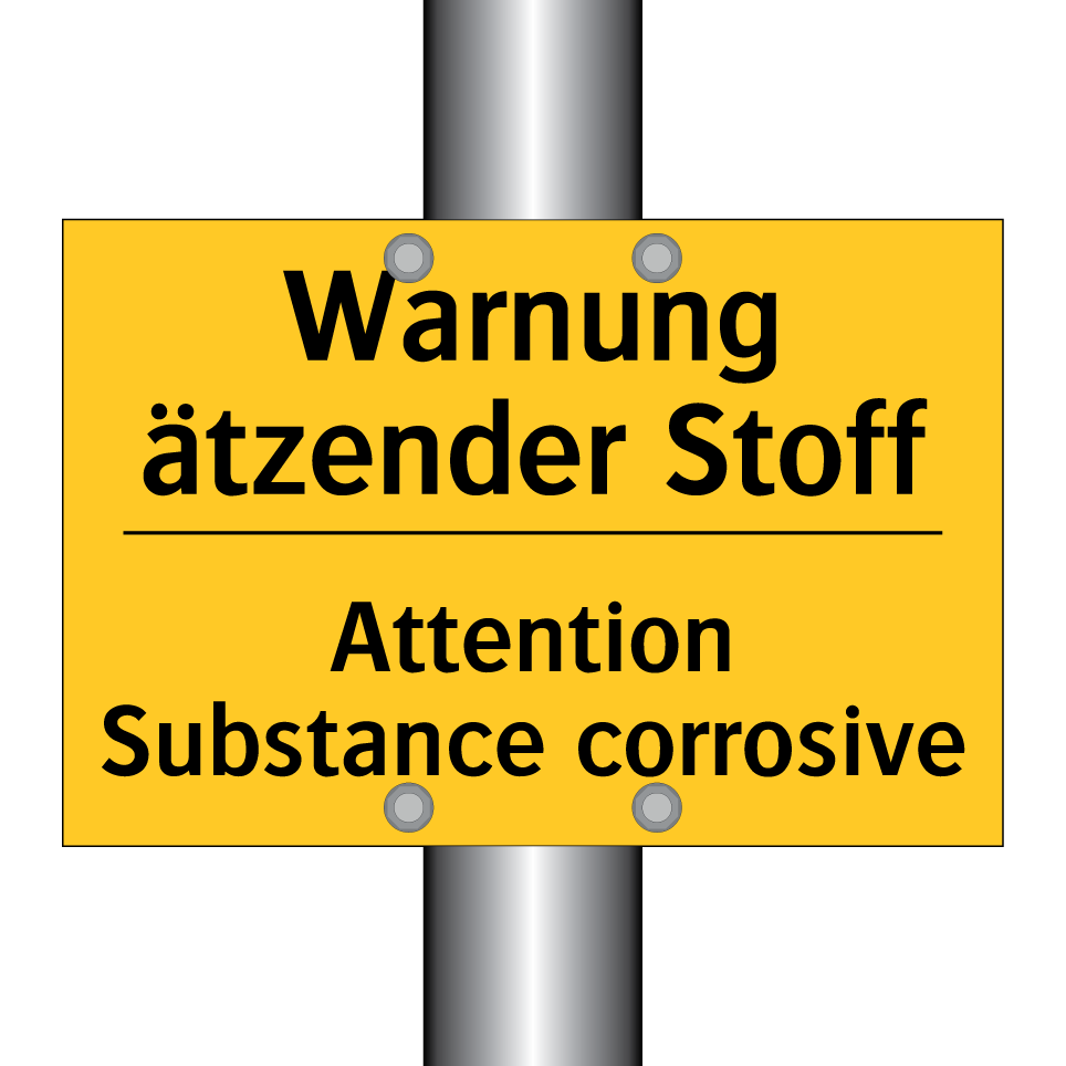 Warnung ätzender Stoff - Attention Substance corrosive