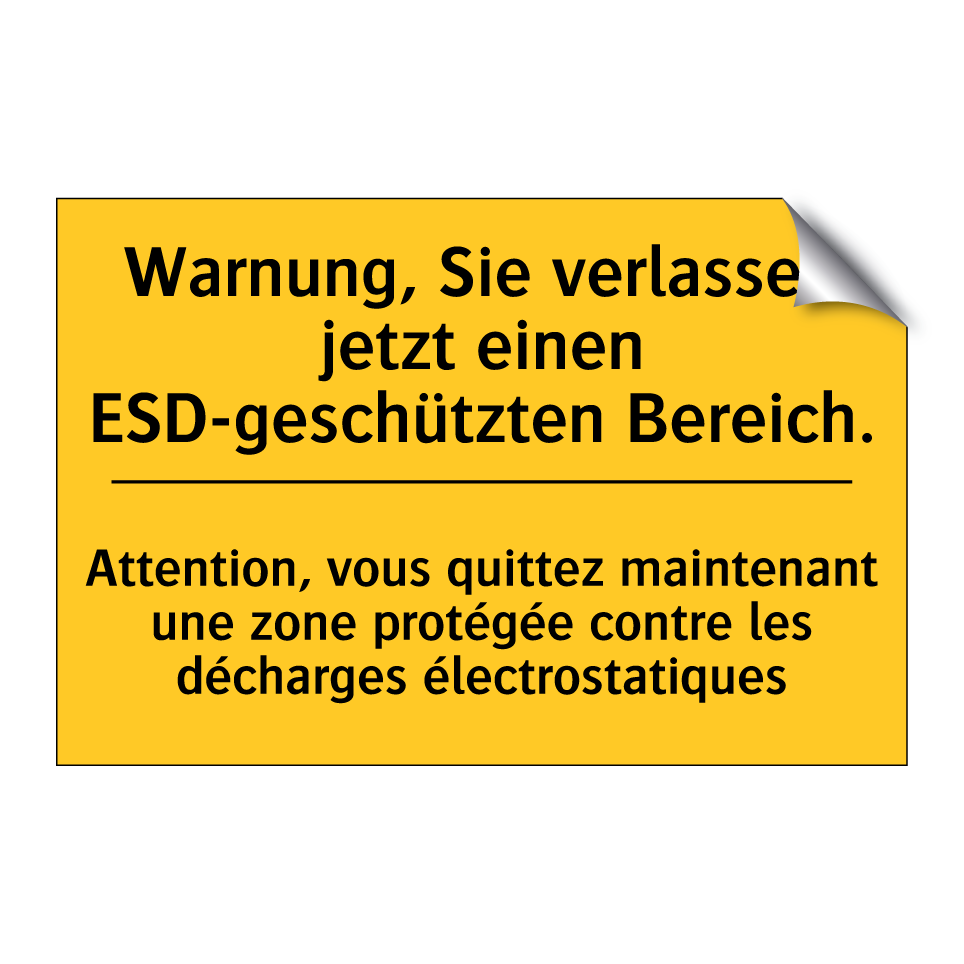 Warnung, Sie verlassen jetzt einen  /.../ - Attention, vous quittez maintenant  /.../